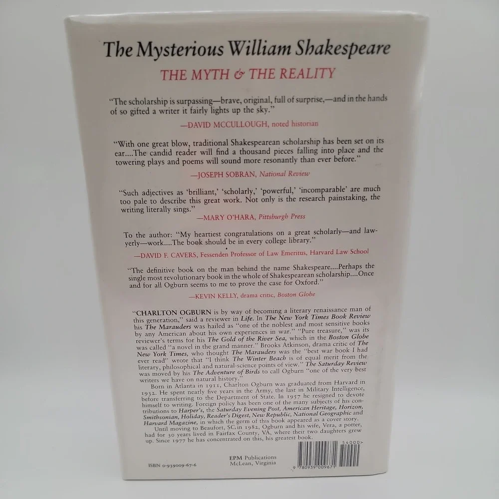 The Mysterious‎ William Shakespeare: The Myth & the Reality  by Ogburn, Charlton